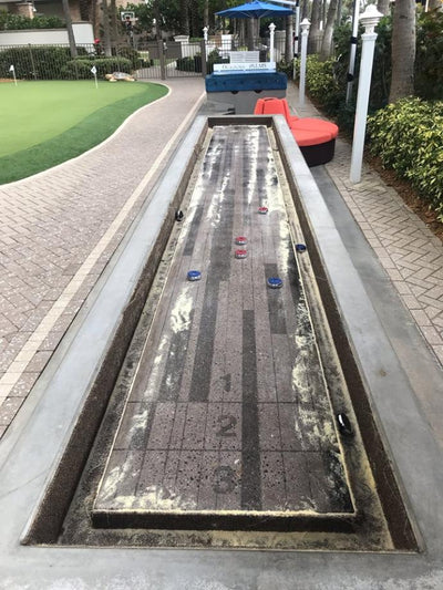Stone Age Concrete Outdoor Shuffleboard Table